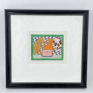 Jan Havens AP Signed Print This Must Be For Us Framed Dogs Art